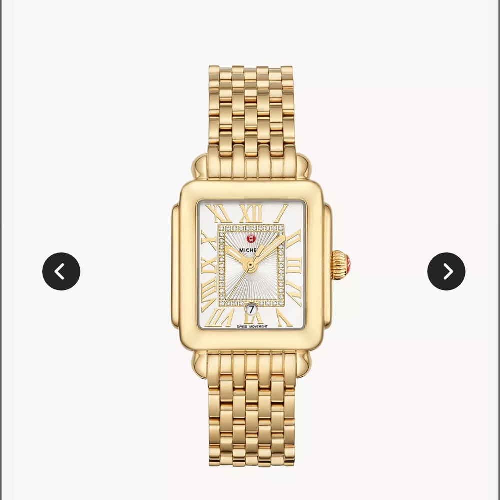 Deco Madison Mid 18K Gold-Plated Diamond Dial Watch